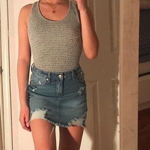 Gray Ribbed Tank
